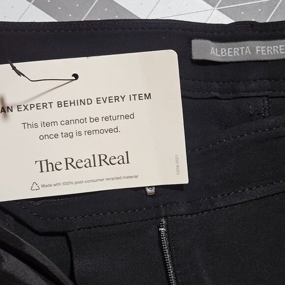 Alberta Ferretti Black Pants Women 10 Business Court Elegant Boho Chic Authentic - Picture 7 of 16